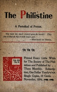 The Philistine :  a periodical of protest (Vol. III, No. 6, November 1896)