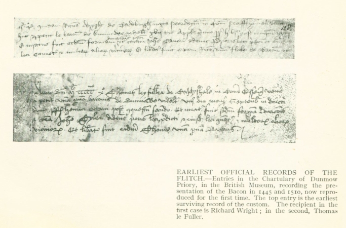EARLIEST OFFICIAL RECORDS OF THE FLITCH.