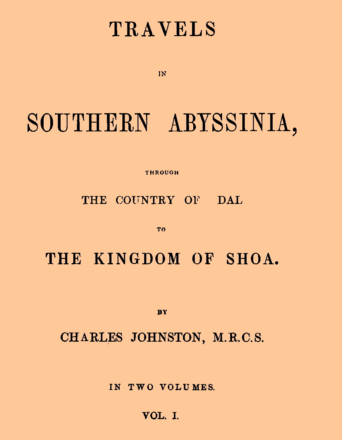 Travels in Southern Abyssinia