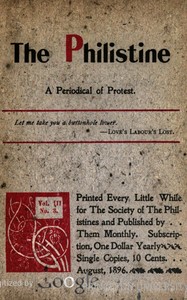 The Philistine :  a periodical of protest (Vol. III, No. 3, August 1896)