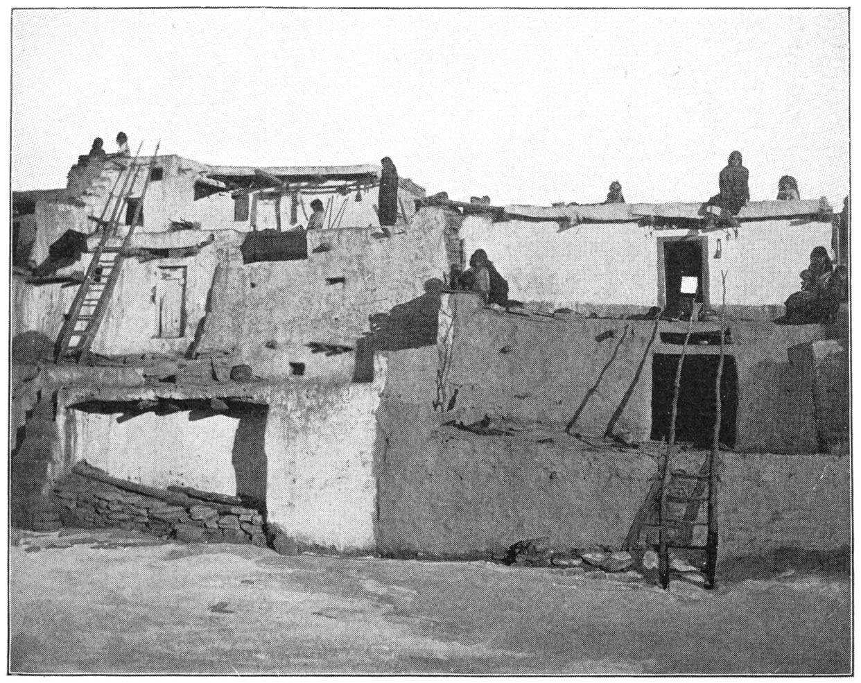 Three-storied Pueblo Houses in Oraibi