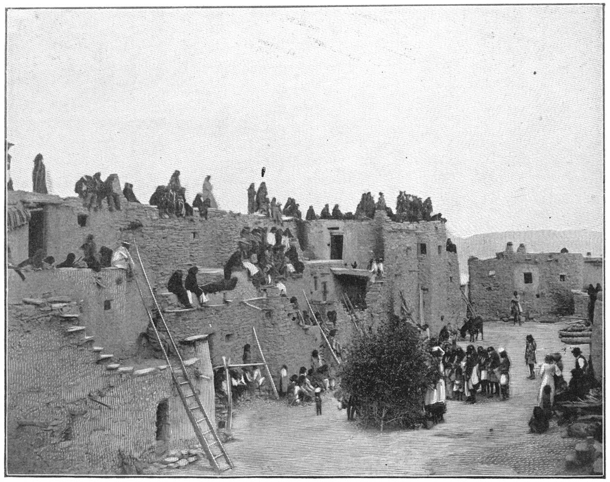 Pueblo Indians watching a Sacred Dance