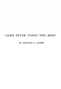 Lord Peter views the body