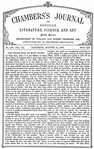 Chambers's Journal of Popular Literature, Science, and Art, fifth series, no. 137, vol. III, August 14, 1886