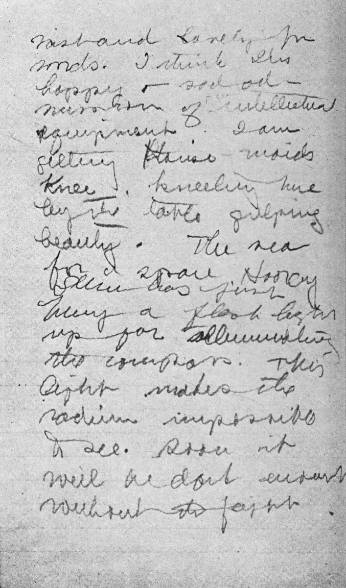 Photo of scribbled page from log book