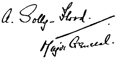 (signature:) A. Solly-Flood. Major-General.
