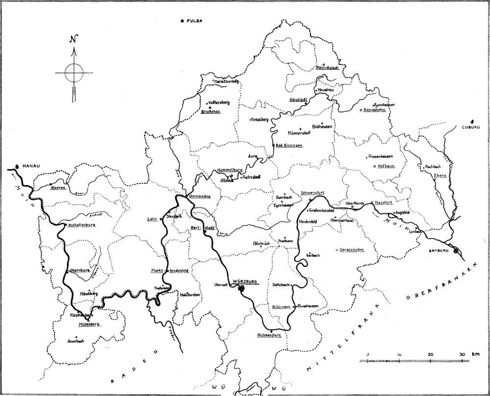 Karte von Unterfranken