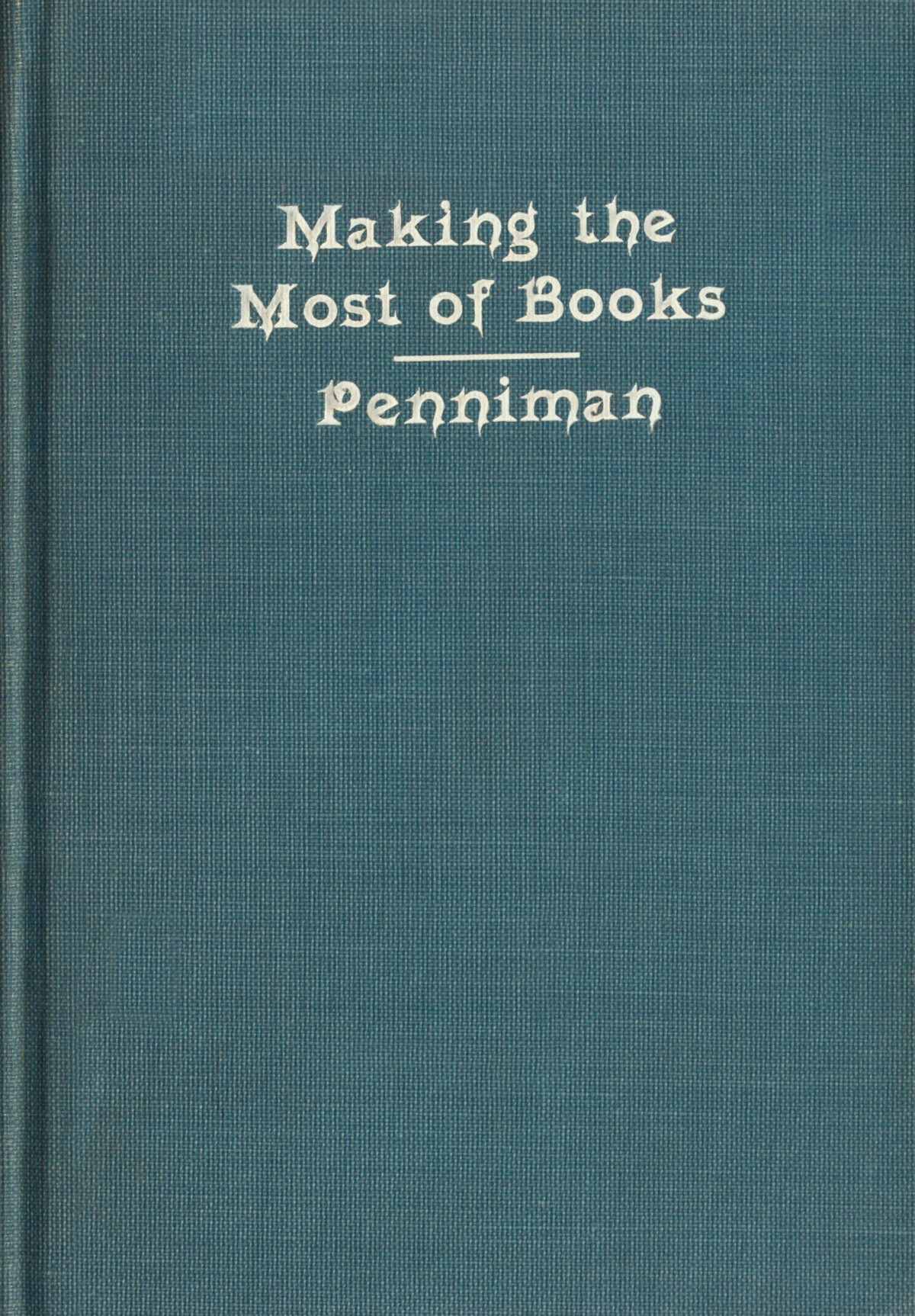 Front cover: Making the Most of Books - Penniman