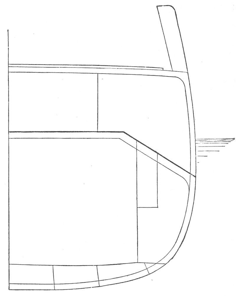 Drawing showing the side armor and decks