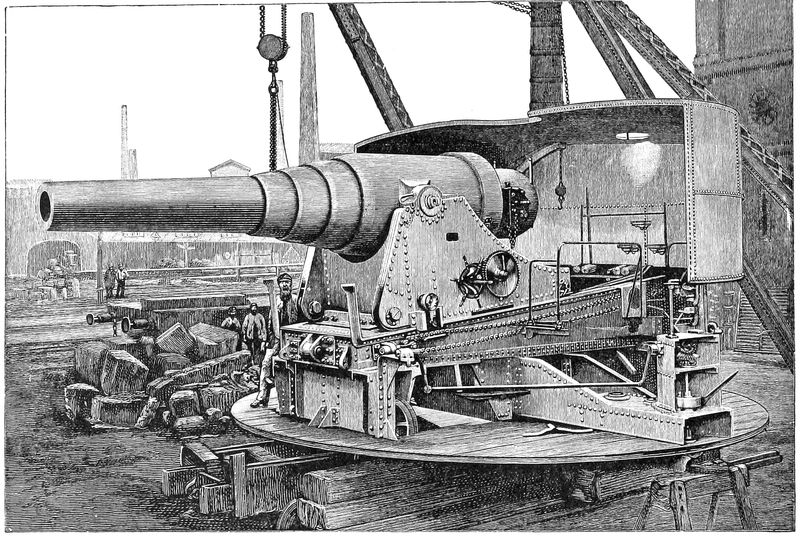Engraving of gun