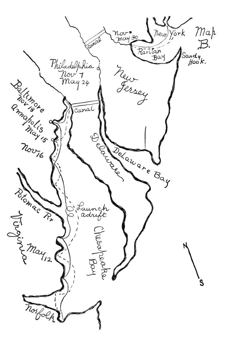 Map B: New York to Norfolk