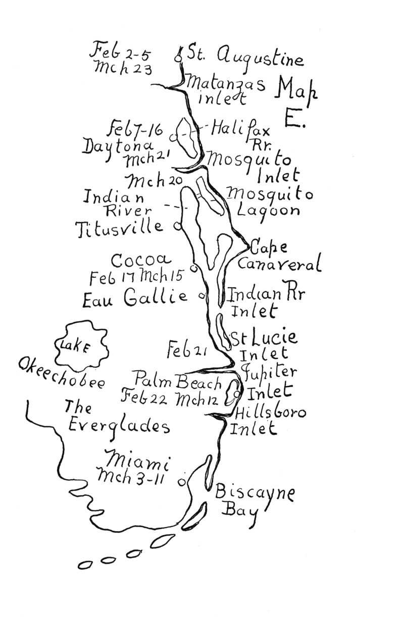 Map E: St. Augustine to Biscayne Bay