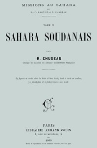 Missions au Sahara, tome 2: Sahara soudanais, René Chudeau