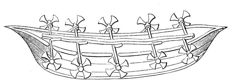 First Vessel Propelled by Wheels