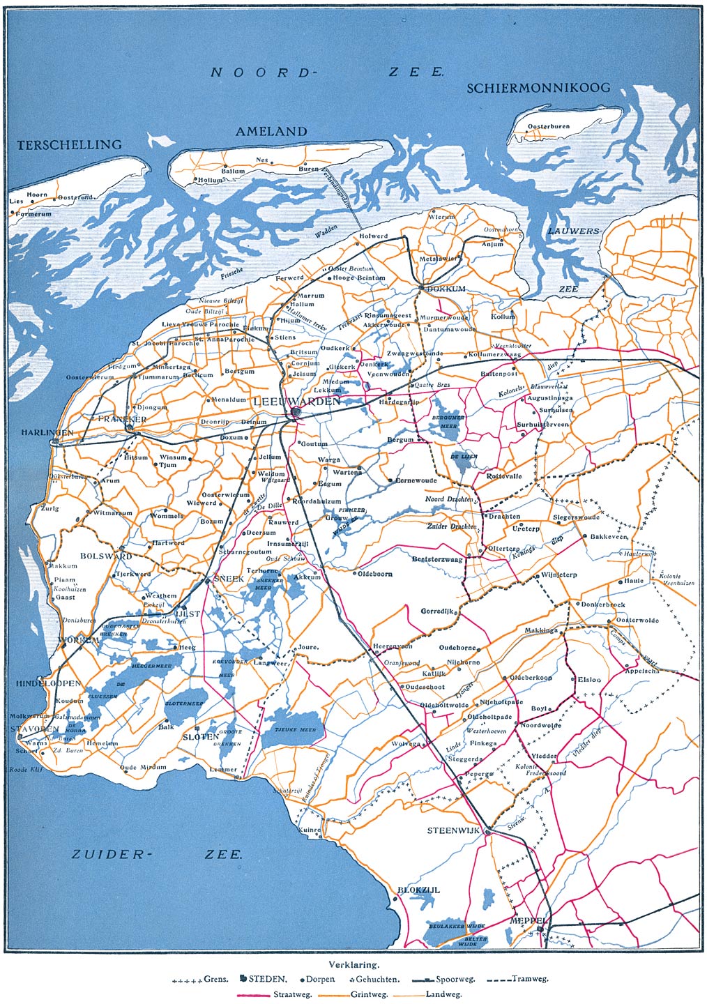 KAART VAN FRIESLAND.