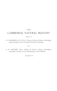 The Cambridge natural history, vol. ix, S. F. Harmer, Arthur Humble Evans, Sir A. E. Shipley