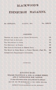 Blackwood's Edinburgh Magazine, Vol. 76, No. 466, August, 1854, Various