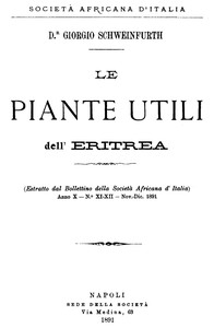 Le piante utili dell'Eritrea, Georg August Schweinfurth