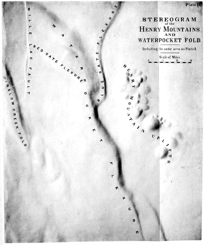 Plate II. STEREOGRAM of the HENRY MOUNTAINS AND WATERPOCKET FOLD. Including the same area as Plate I.