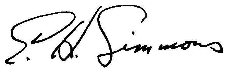 (Signature of) <i>E. H. Simmons</i>