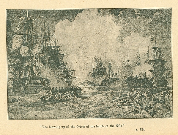 "The blowing up of the <i>Orient</i> at the battle of the Nile."