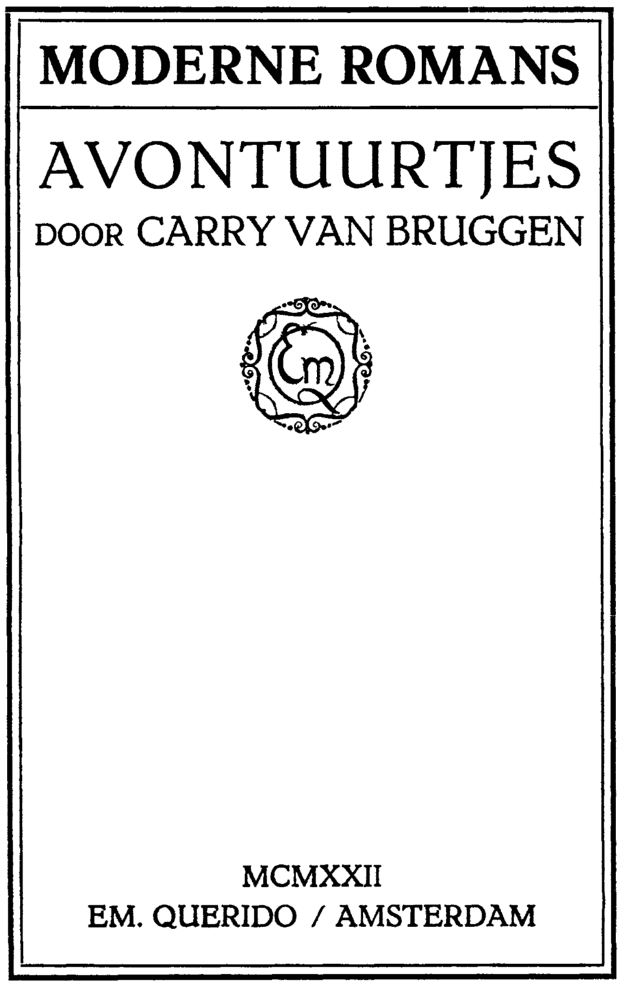 Oorspronkelijke titelpagina.