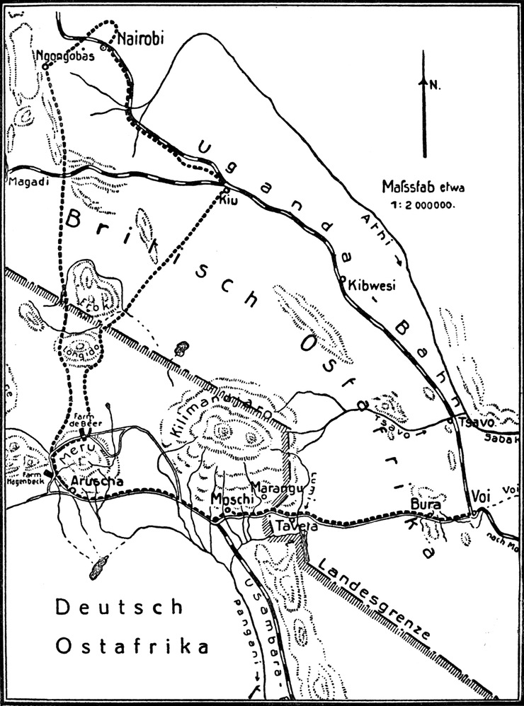 Karte des Kilimandscharo-Gebiets