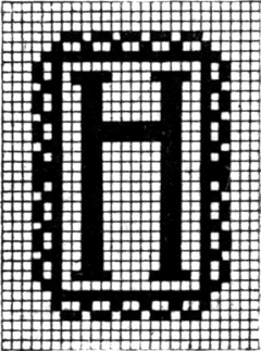 Großbuchstabe: H, mit verziertem   Rand