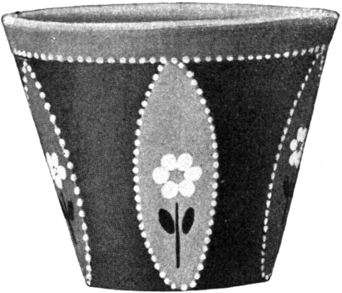 Blumentopf mit Bauernmalerei