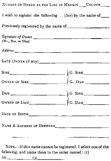 application for registration