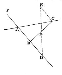 Through point P, draw line BC so segments PB and PC, cut by lines AB and AC, have a given ratio to each other.