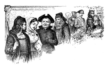 Testata allegorica sui personaggi della storia