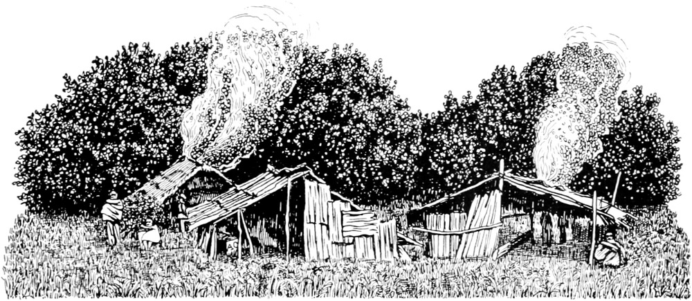 Kopfvignette:   Häuser, aus denen Rauch aufsteigt