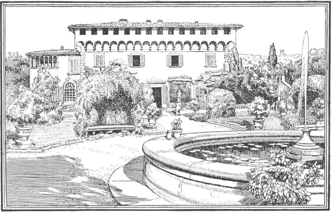 The Garden Front With Lorenzo De’ Medici’S Loggia