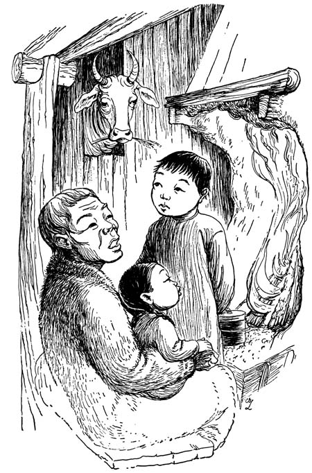 Aksa was sitting on Turgen's knees