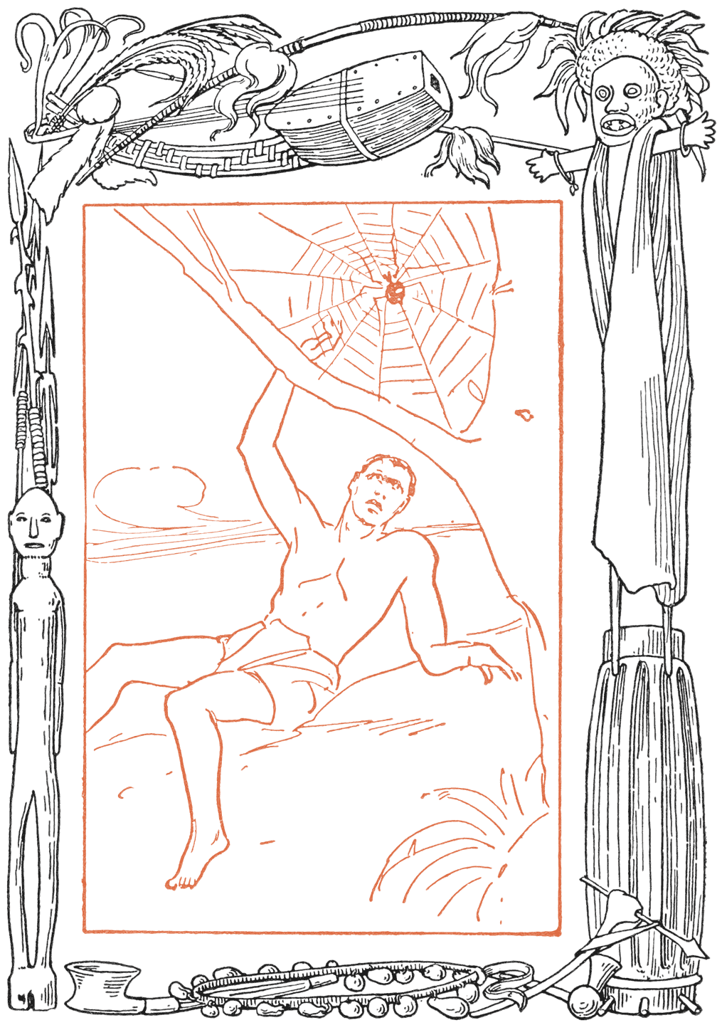 He saw a spider making a net