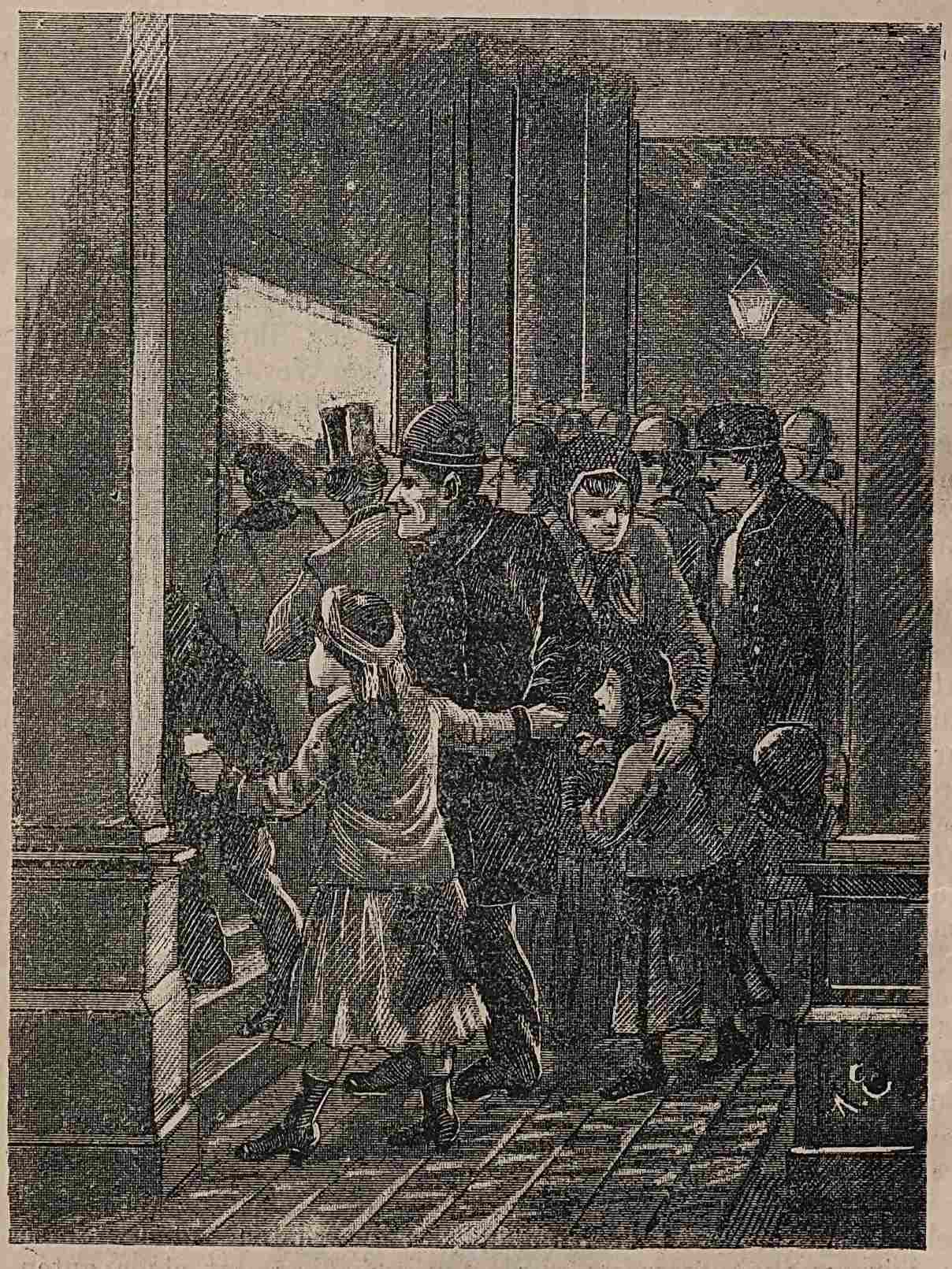 Gedränge vor dem Aufsperren.