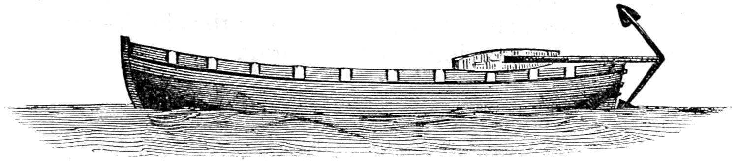 Small boat carrying anchor