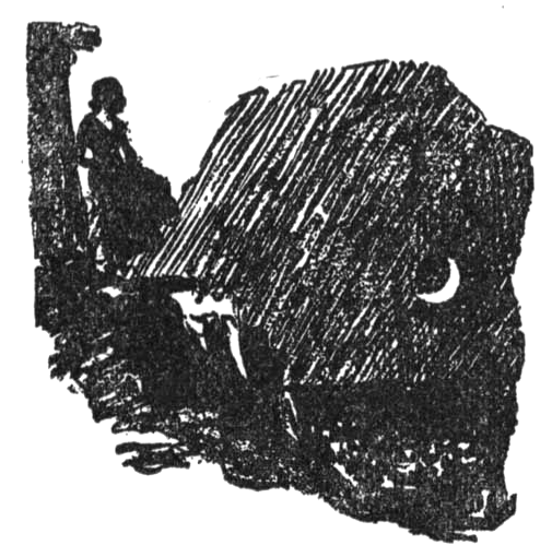 gitl looking at crescent moon