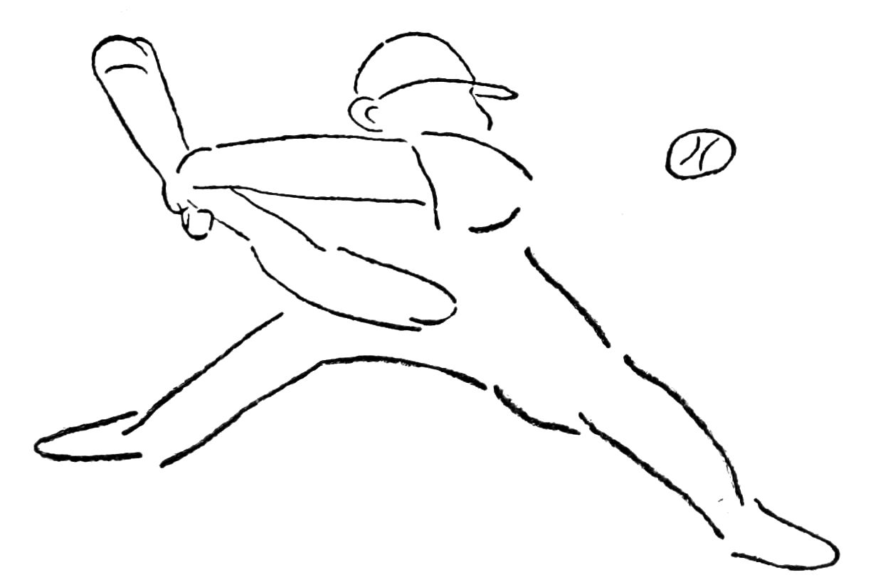 Sketch of person at bat