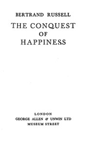 The conquest of happiness, Bertrand Russell