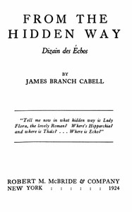 From the hidden way, James Branch Cabell