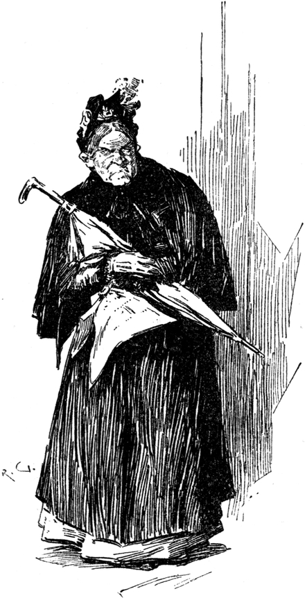 Eine alte Frau fragt   nach dem Ring