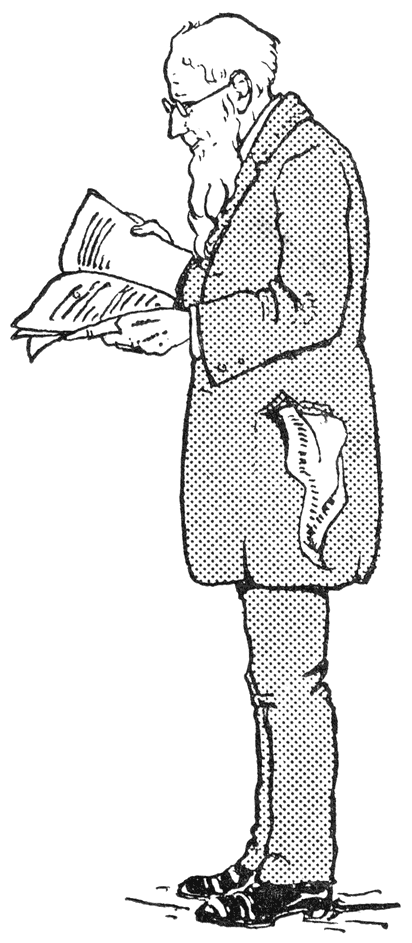 Opa, die staand leest.