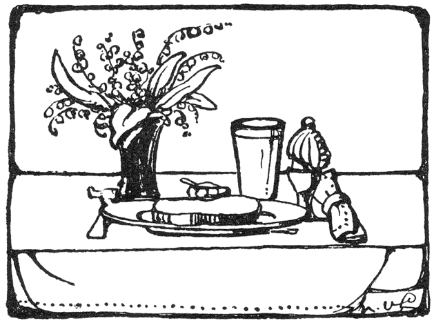 Een bouquet heerlijk-geurende lelietjes van dalen prijkte voor Ineke’s bord.