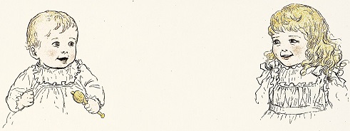 Girl on right, baby brother on left