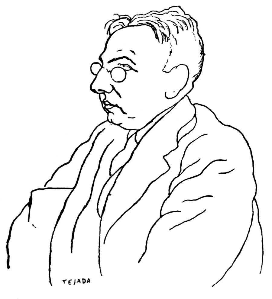 Dibujo en línea representando a Benjamín Jarnés
