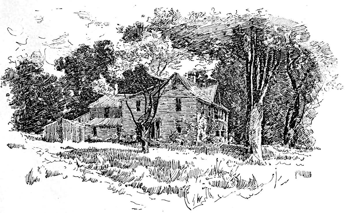 Image of a large two-story wooden house in a wood