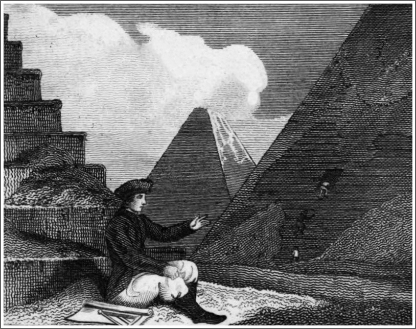 Belzoni watching his friends enter the pyramid
