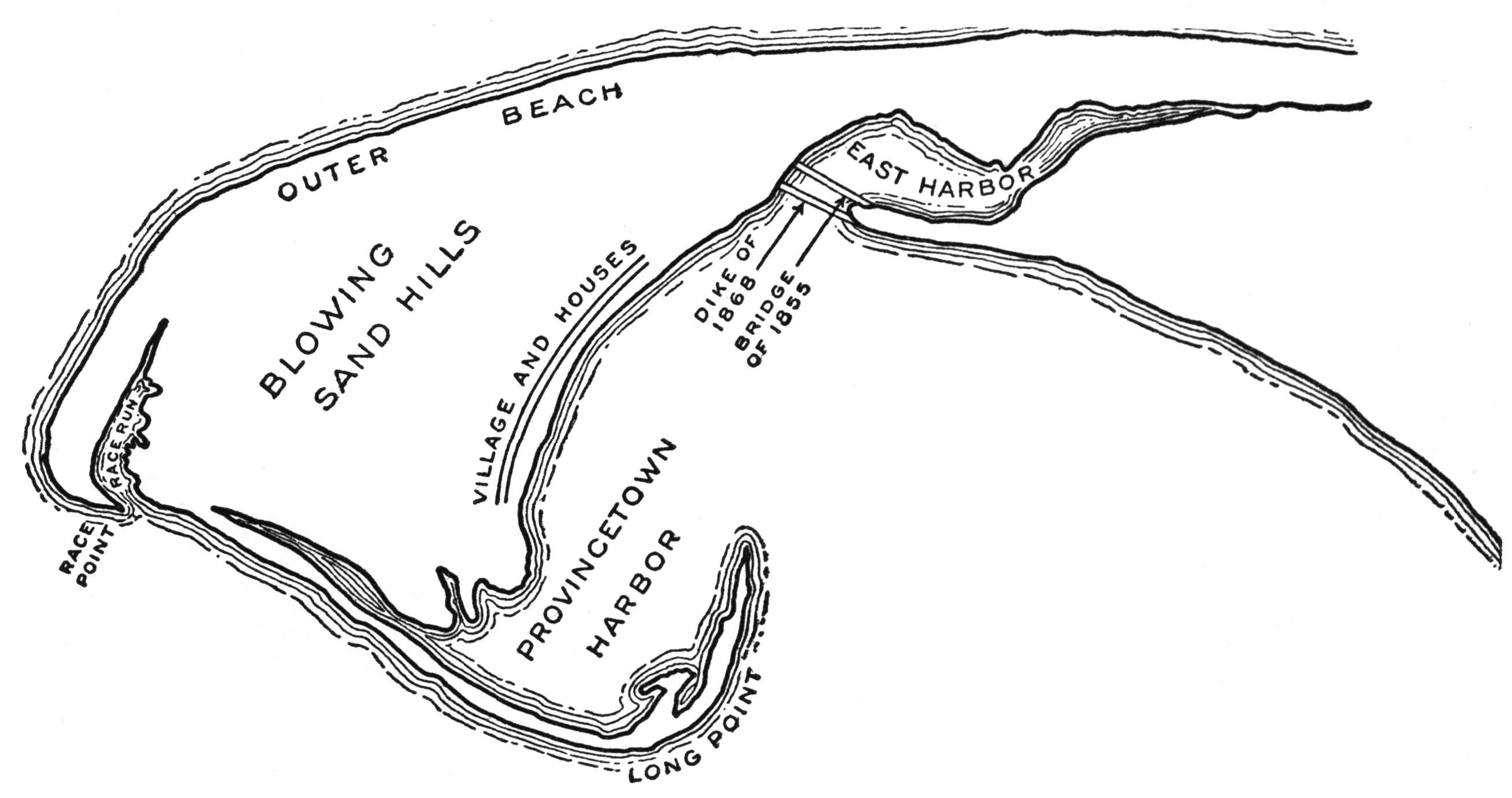 Map of Provincetown and East Harbor